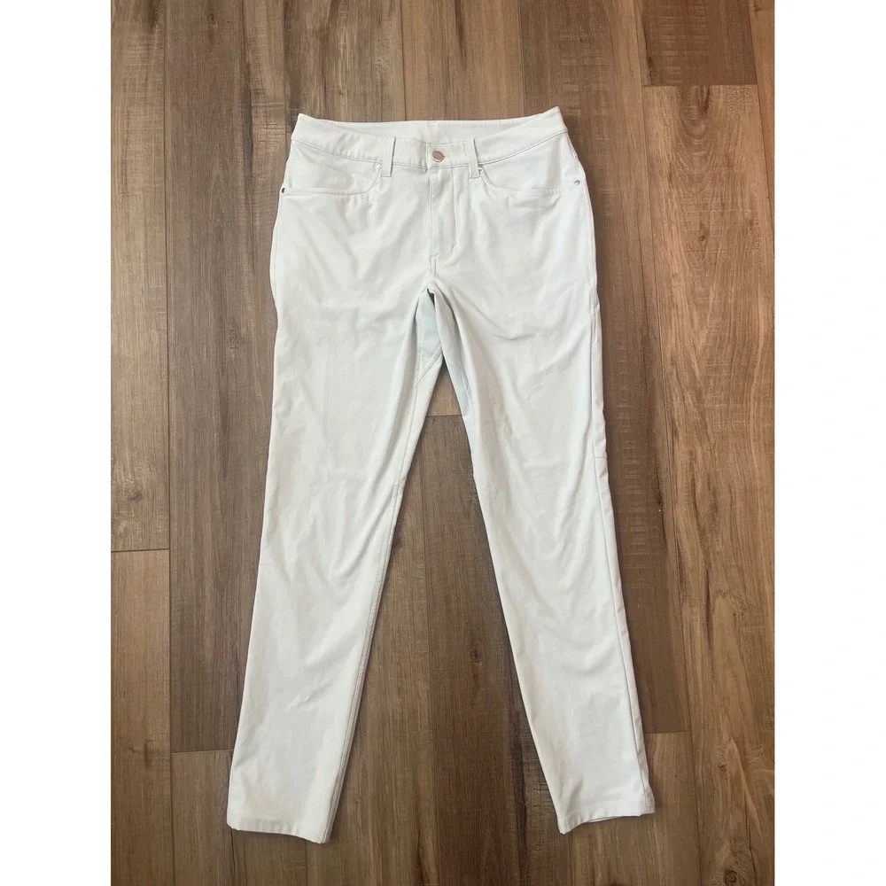 Lululemon ABC Slim Fit Pant Warpstreme Mens 30 Raw Linen Light Beige Gorpcore